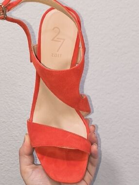 27 Edit Orange Slingback High Heel Open Toe Sandal Lani
